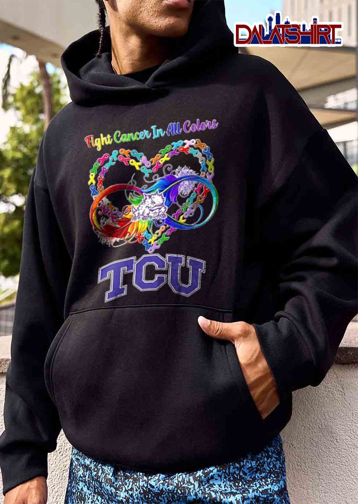 Tcu Horned Frogs NCAA Fight Cancer In All Colors Ribbons Heart Infinity Feather shirt