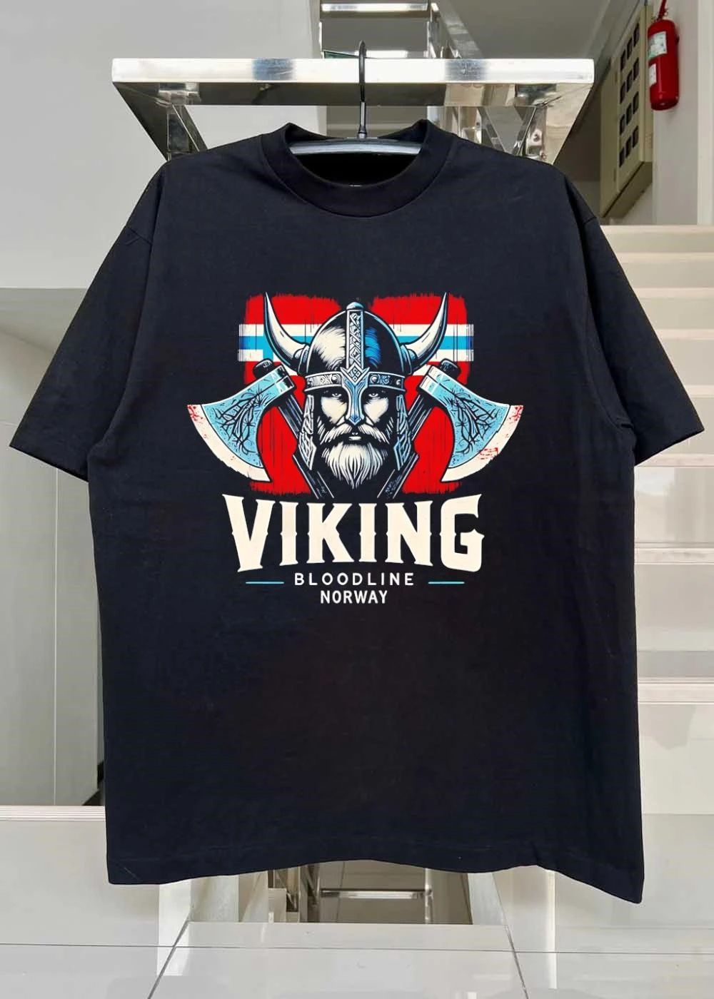 Viking Bloodline Norway Viking Warrior With Crossed Axes T-Shirt