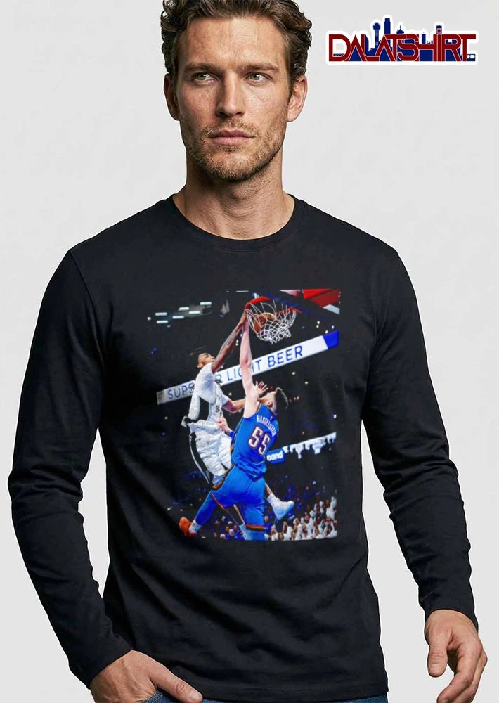 Oklahoma City Thunder NBA San Antonio Spurs Hartenstein Player Dunking Rim Action Photo shirt