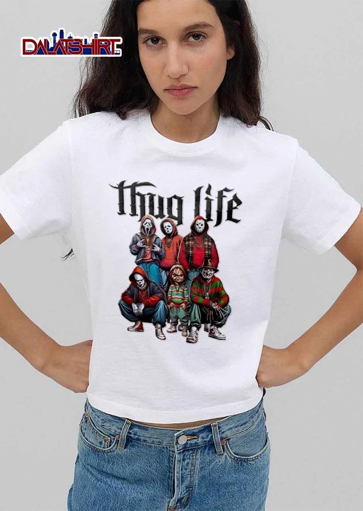 Thug Life Horror Characters Gangsta Streetwear Cartoon shirt