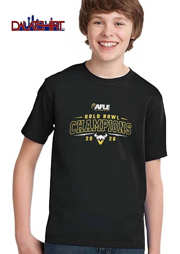 Afle The League Above Gold Bowl Champions 2026 Horned Bull Logo Lightning Bolts shirt