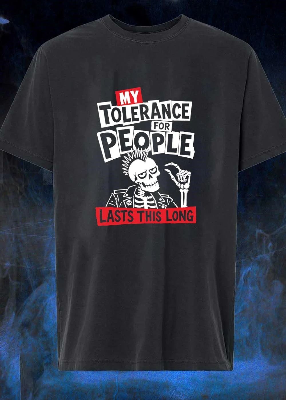 My Tolerance for People Lasts This Long Punk Skull shirt