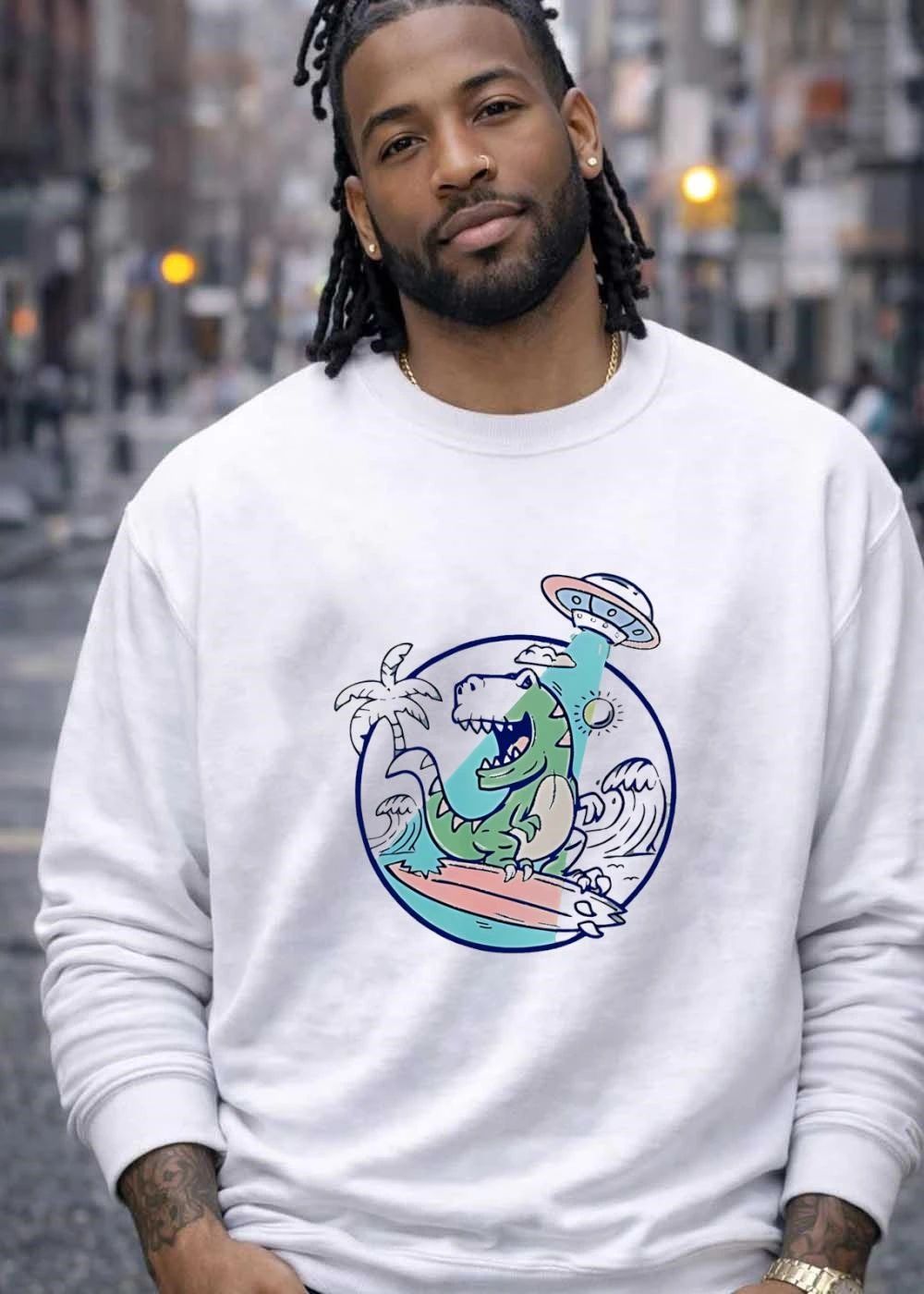 Surfing Dinosaur T-Shirt