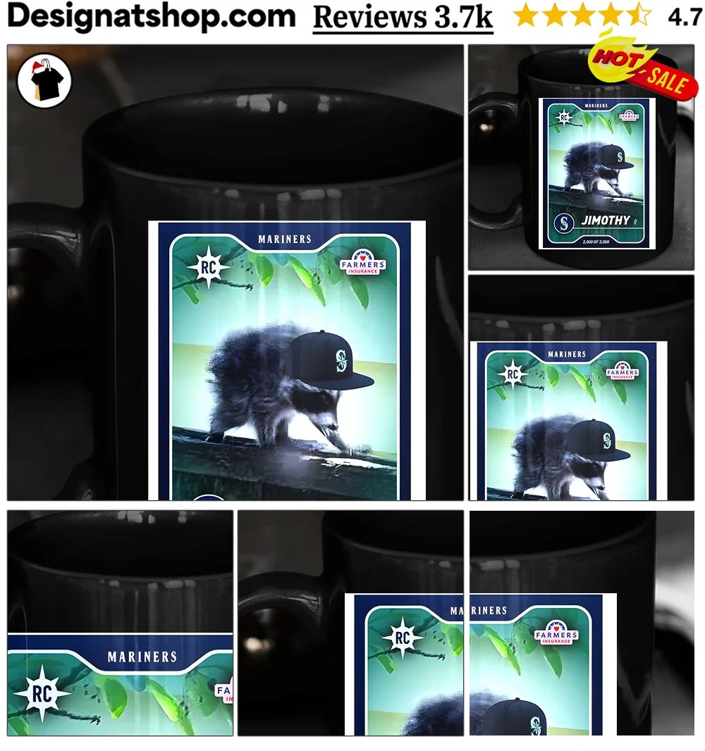 Seattle Mariners Jimothy Seattle Raccoon baseball card shirt