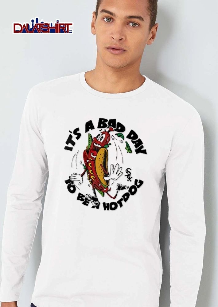 Chicago White Sox MLB Its A Bad Day To Be Hotdog Panicked Cartoon Sausage Character Running shirt
