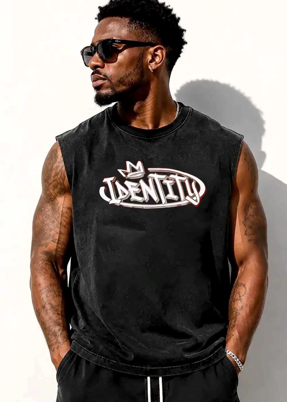 Identity White Graffiti Tag Crown Oval Frame Urban Streetwear Lettering shirt