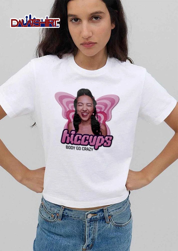Hiccups Body Go Crazy Woman Tongue Out Pink Butterfly Wings shirt