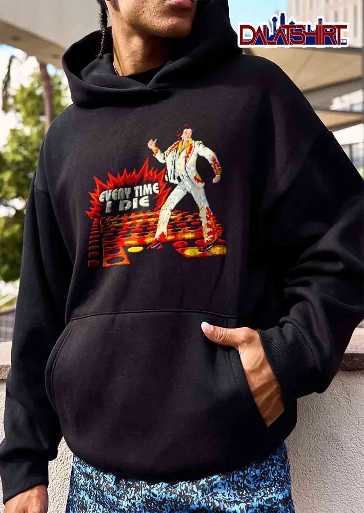 Every Time I Die Disco Dancer White Suit Flame Pattern Floor shirt