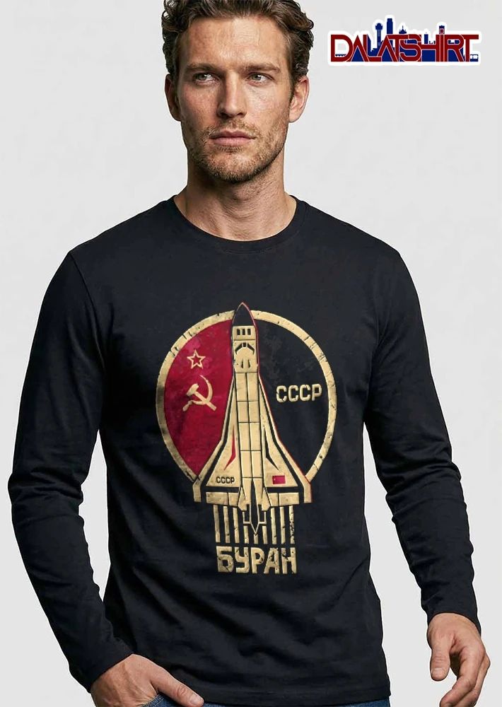 Cccp Buran Distressed Soviet Shuttle Hammer Sickle Emblem shirt