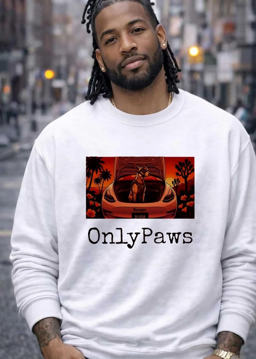 OnlyPaws Dog Sitting in Car Ranger B1058 shirt