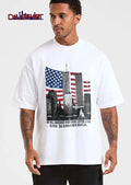 We Will Remember Word Trade Center USA God Blessamerica Twin Towers American Flag Skyline Sailboats shirt