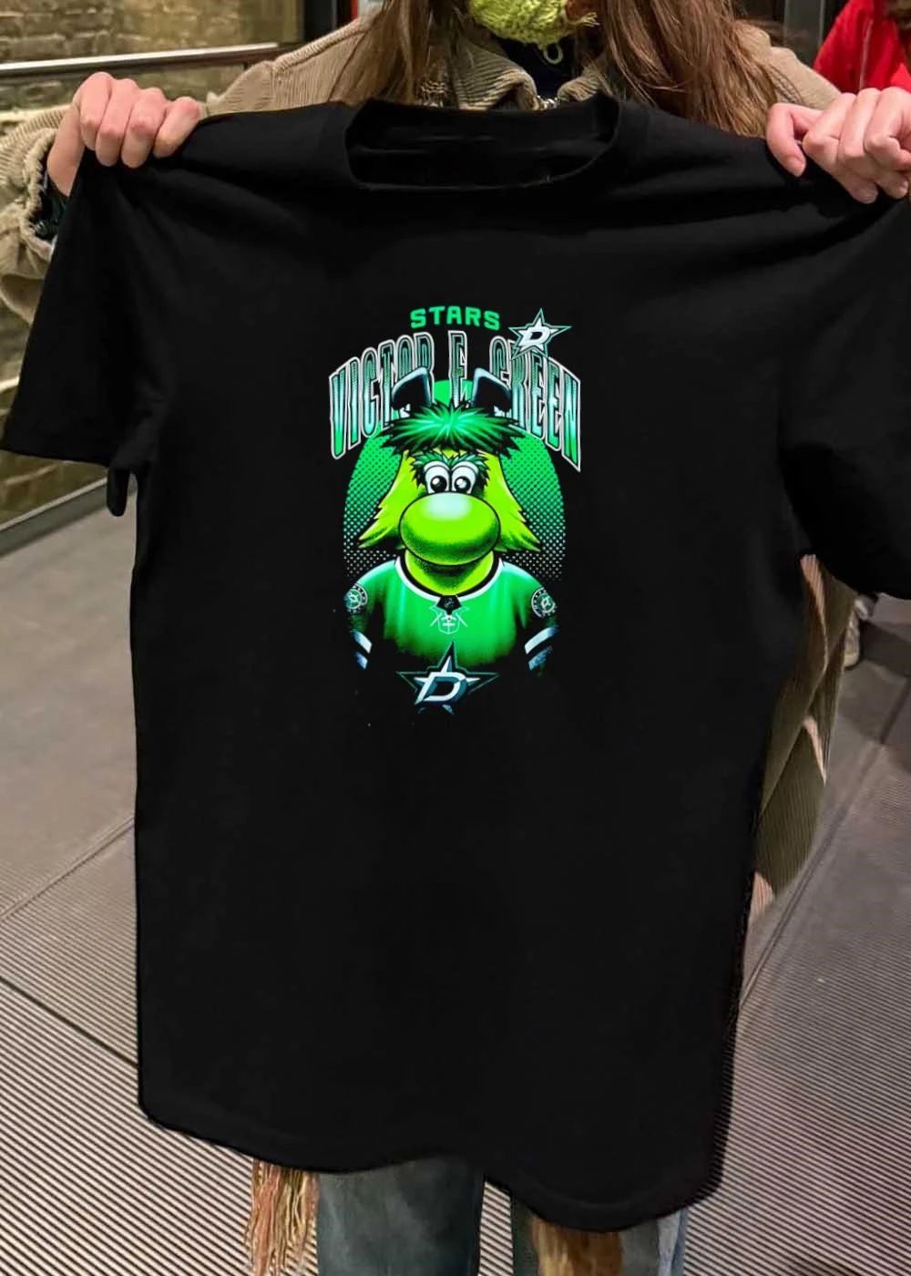 Victor Green Stars Mascot Portrait Victor E Green Dallas Stars T-Shirt