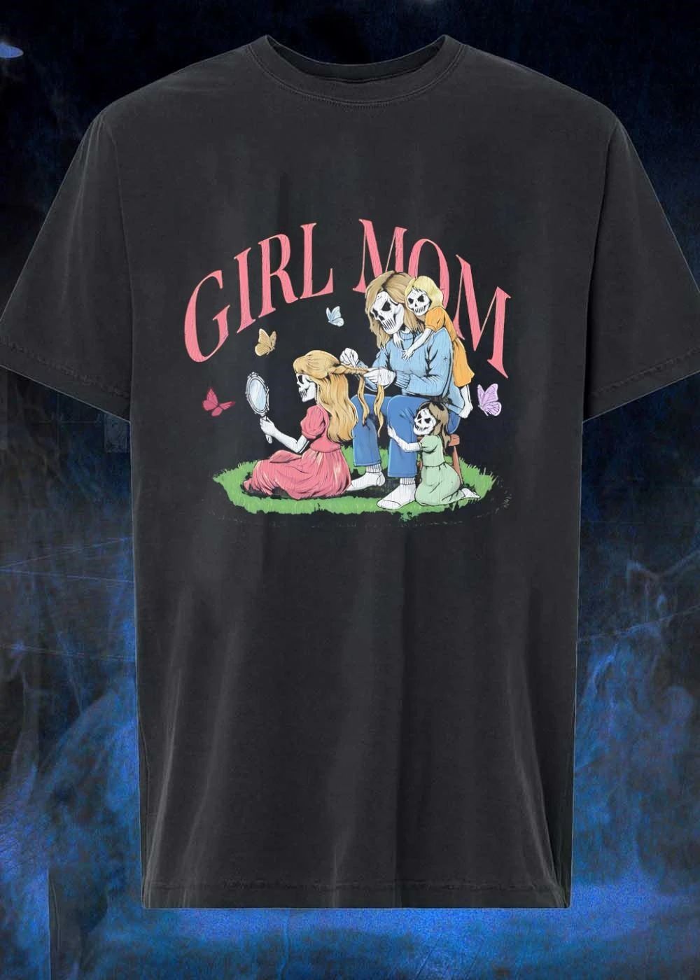 Skeleton Mother Braiding Daughters Hair Girl Mom shirt