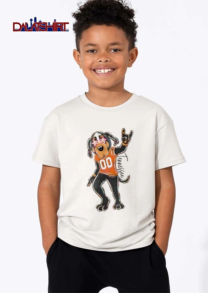 Tennessee Volunteers NCAA Cartoon Coonhound Mascot Star Glasses Orange Jersey shirt