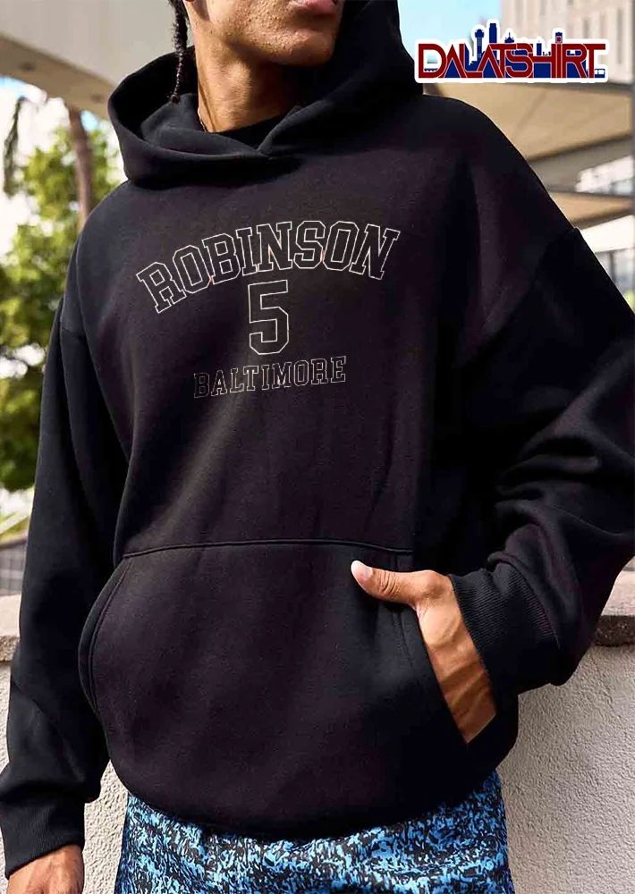 Baltimore Orioles MLB Robinson 5 Brooks Robinson Varsity Number Typography Text shirt