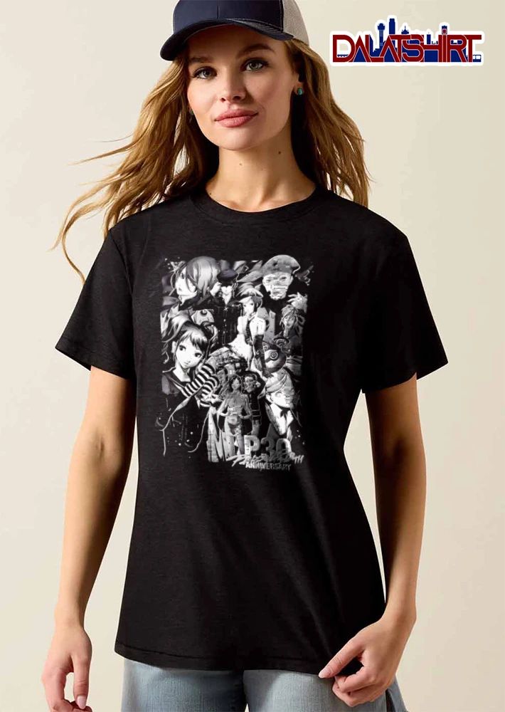 Persona P20 20th Anniversary Anime Characters Monochrome Collage Halftone shirt