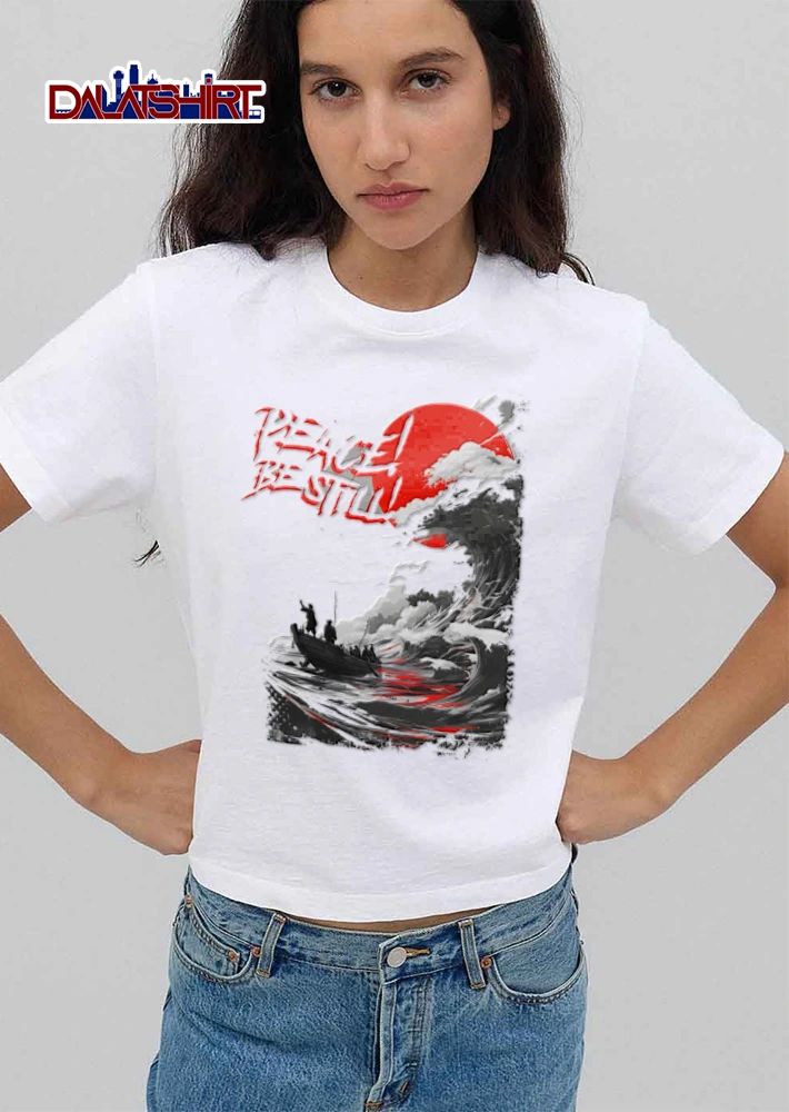 Peace Be Still Disciples Wooden Boat Giant Crashing Wave shirt