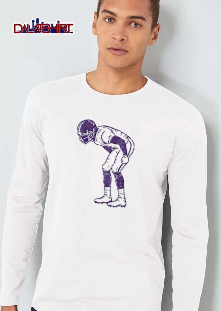 Distressed Vintage Purple American Football Player Resting shirt