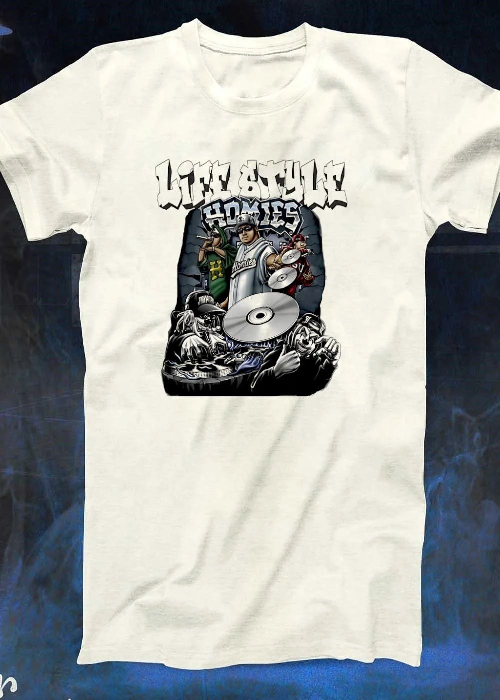 Homies Life Style Hip Hop DJ Rapper Crew T-Shirt