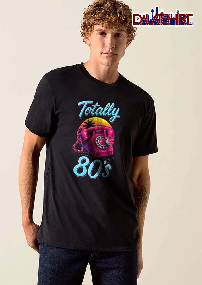 Totally 80s Pink Neon Rotary Telephone Sunset Synthwave Grid shirt