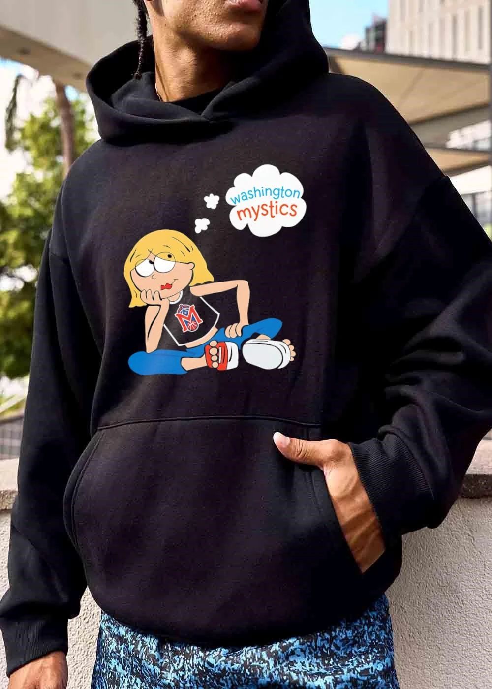 Premium Washington Mystics WNBA Cartoon Blonde Girl Daydreaming Sitting shirt