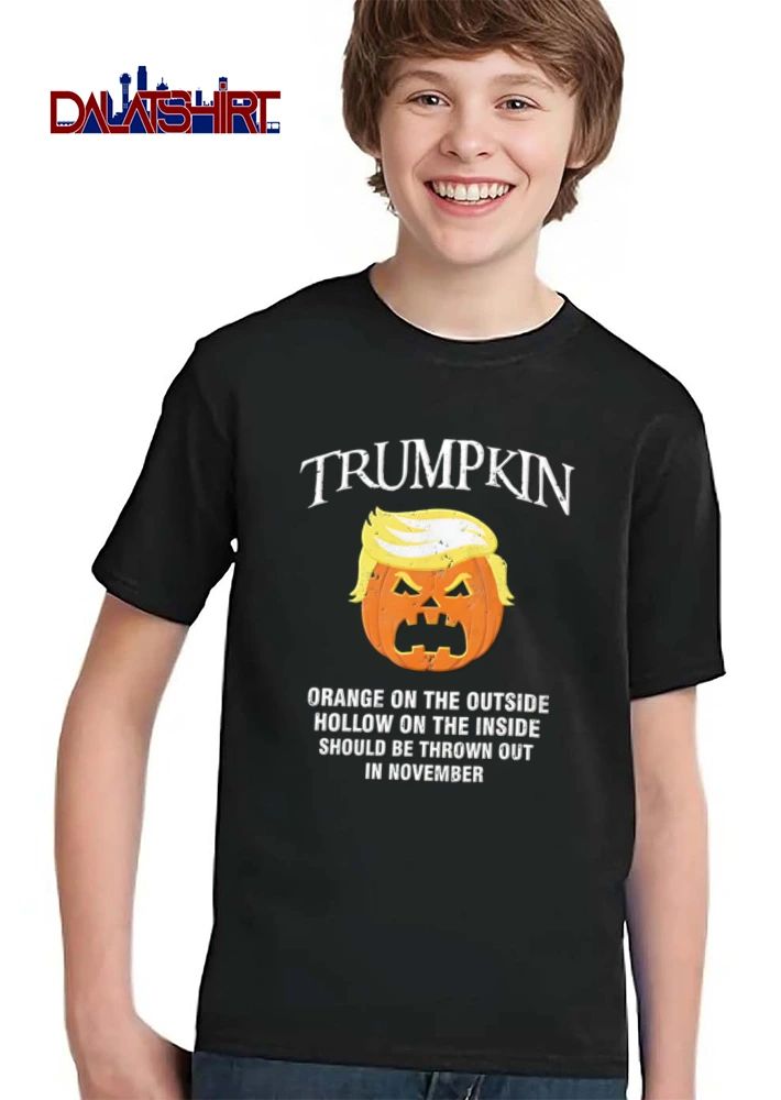Trumpkin Orange On The Outside Hollow Inside Should Be Thrown Out In November Distressed Jack O Lantern shirt