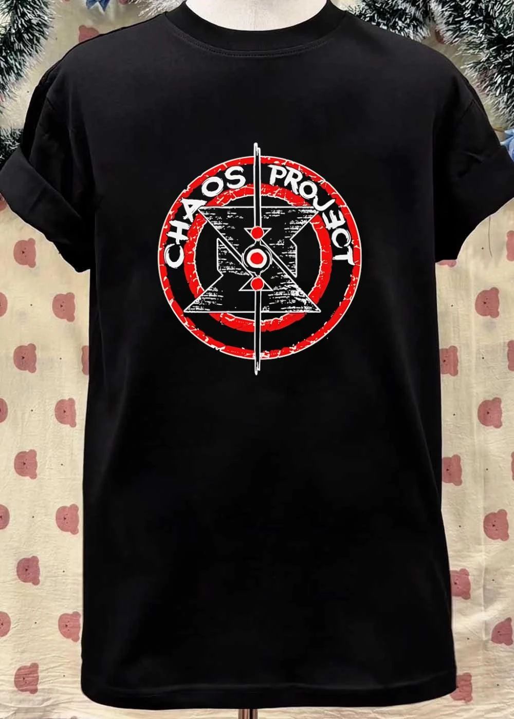 Chaos Project Red Target Symbol Circular Logo Graphic shirt
