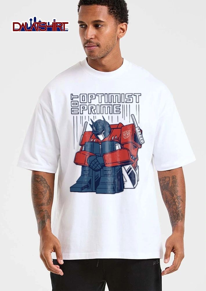 Autobots Not Optimist Prime Depressed Sad Robot Sitting Cartoon shirt