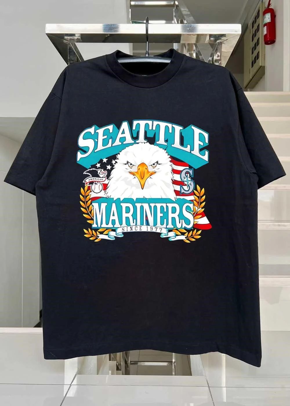 Since 1977 Seattle Mariners Eagle American Baseball Patriotic Shirt