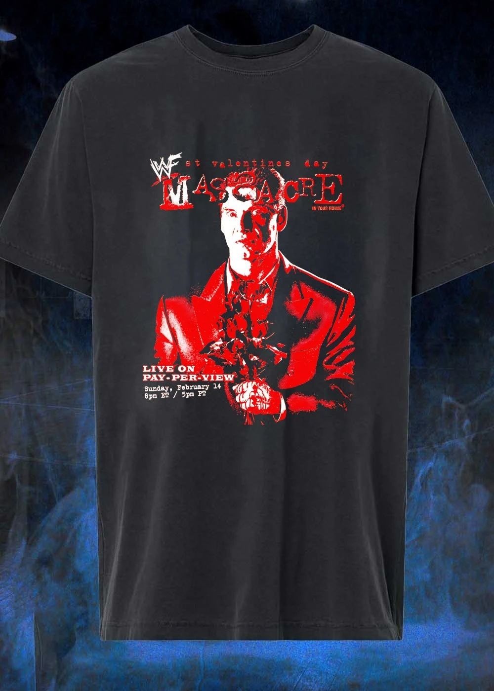 WWF St Valentines Day Massacre Vince McMahon Holding Flowers T-Shirt