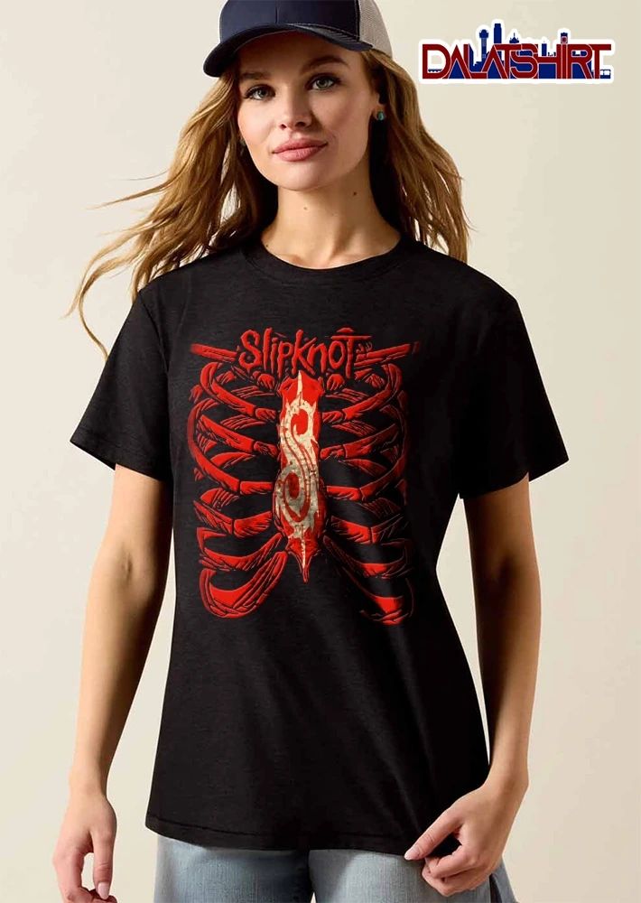 Slipknot Red Skeletal Human Ribcage Bones Tribal S Logo Sternum Line Art shirt