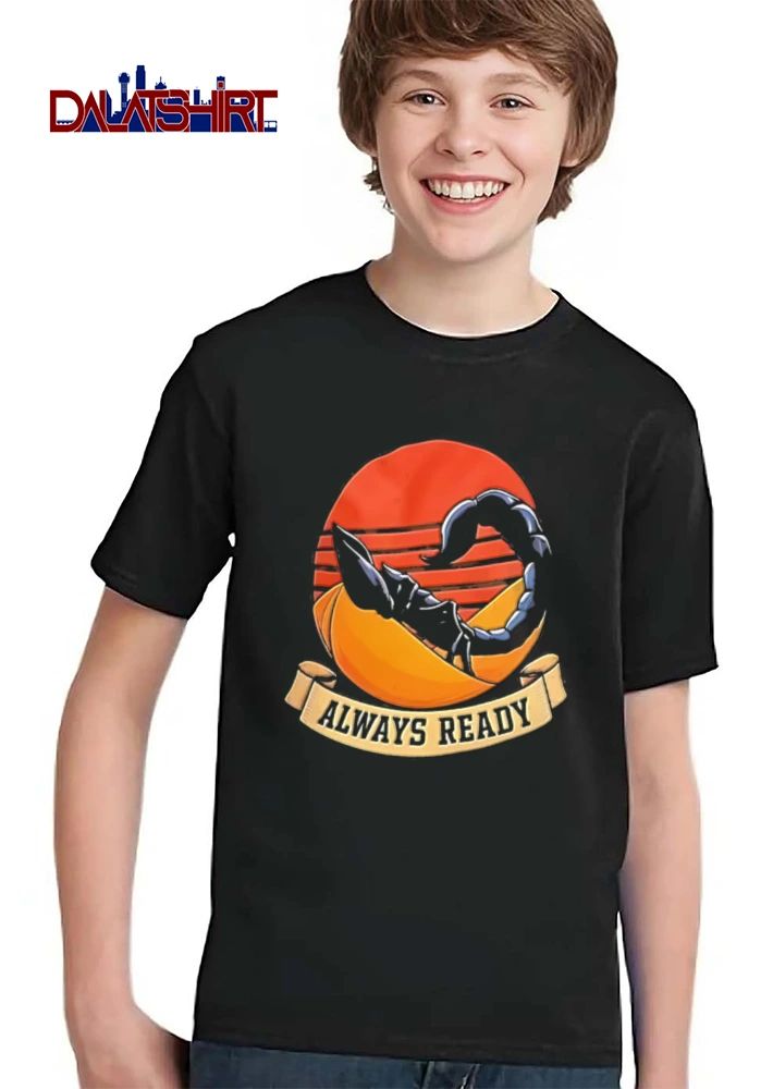 Always Ready Black Scorpion Desert Retro Sunset Ribbon shirt