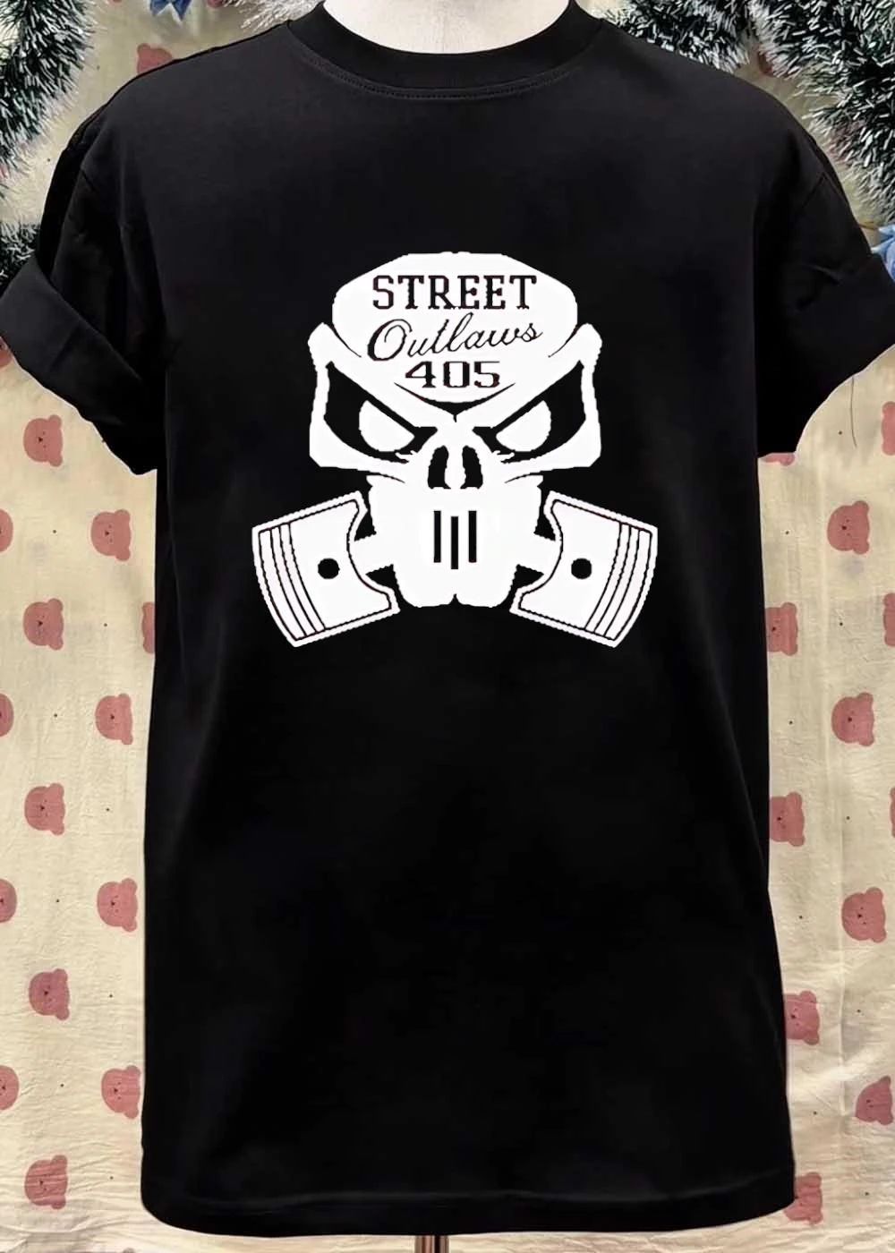 Street Outlaws 405 Logo Emblem Skull Piston T-Shirt